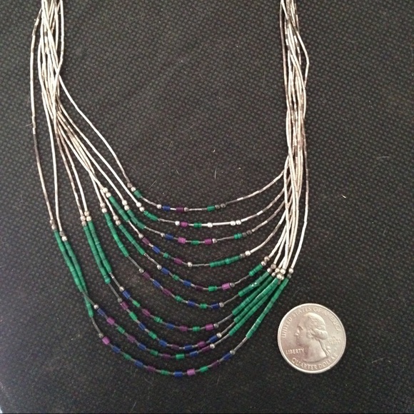 10 strand liquid silver necklace - Picture 2 of 3